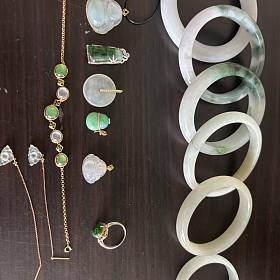 又是出翡翠的一天，翡翠手镯➕18k金镶