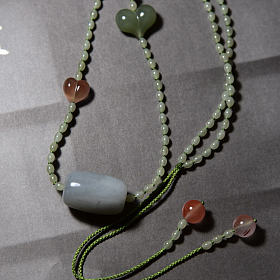 籽料点墨大桶珠