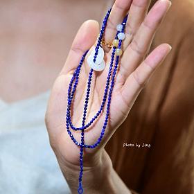 俄料白玉双环毛衣链，