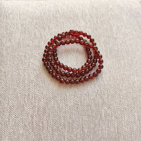 出手工银镯+南红+石榴石