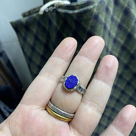 纯银青金石戒指