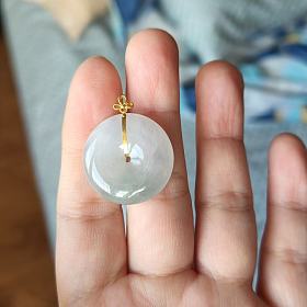 天然缅甸A货翡翠平安扣