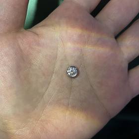 18k白培育钻泡泡吊坠