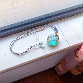 翡翠福禄寿三彩阳绿仿古雕镯芯挂件亏出