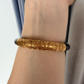 蔷儿色两段金福寿海藤镯