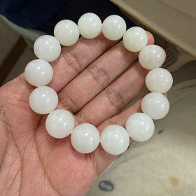 闲置和田玉且末料大油膏手串