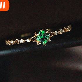 现价的7折-Fraischic芫子18K金电光沙弗莱卡扎尼戒指12号