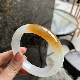 翡翠冰黄翡蜜糖黄手镯