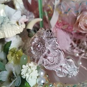 百年宝诚 精品浮雕镂空花丝手镯