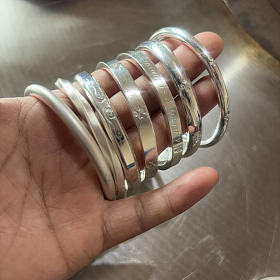 小圈口镯镯，999足银银料