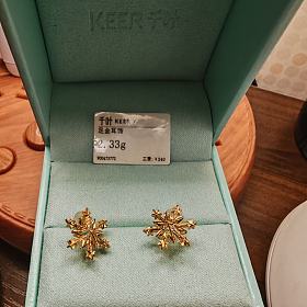 过手新千叶雪花耳钉