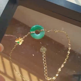 18Ｋ金镶嵌翡翠平安扣