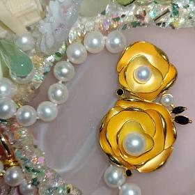 千叶繁华绝版大套链潮宏基足金花朵吊坠