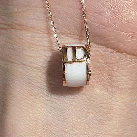 料价出千叶14k针式长链+ido 18k镶钻红包陶瓷坠子