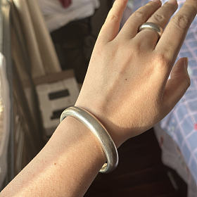 星期日独奏平安镯泥鳅背手镯素泥