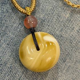 蜜蜡奶糖平安扣