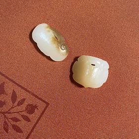 和田糖玉仿古锁红幽灵翡翠手镯九连环戒指
