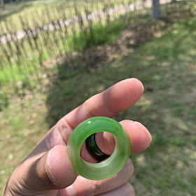 高品质（老料子）和田玉碧玉戒圈戒指扳指