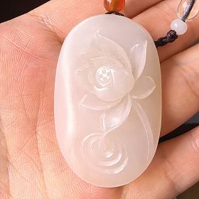 精美白玉滴水莲花挂件