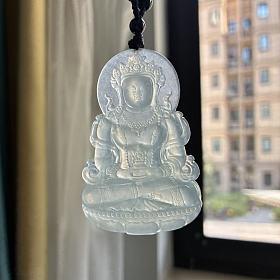 天然翡翠冰种度母