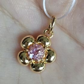 18k金小花吊坠