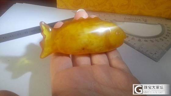 一条大鱼  33克  克价150  立体的啊  金包蜜 超级漂亮手把件或大吊坠_有机宝石