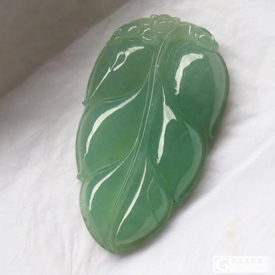 冰种果冻叶子_花件翡翠