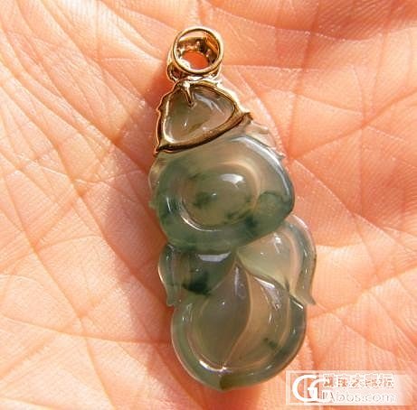 转让镶嵌好的鱼，一个Q萌佛，一个大绿叶_翡翠