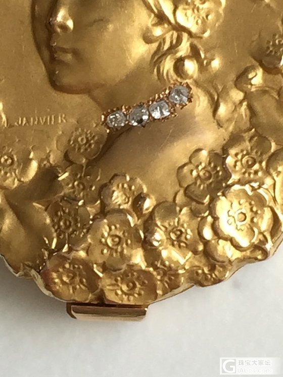 100多年前的法国美少女，精致的三维立体，镶嵌玫瑰切割钻石_古董首饰金