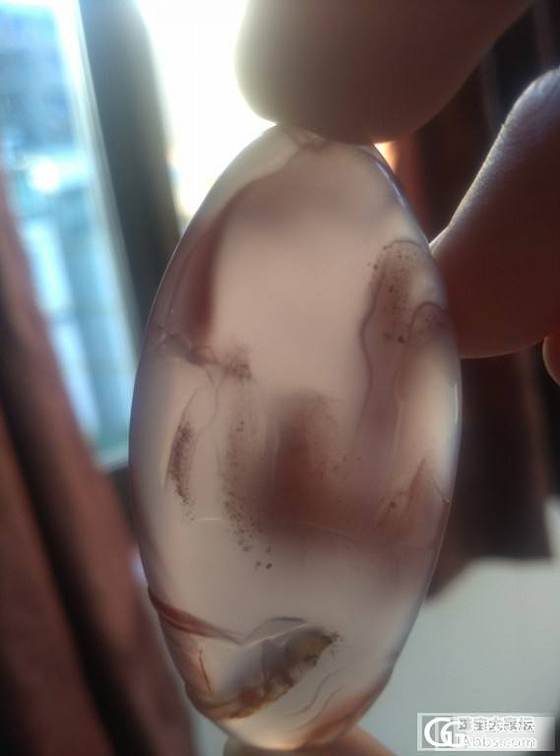 两个南红冰飘巧雕山水牌子_南红