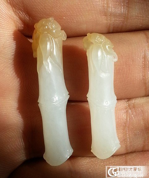 【 泉 &#8226; 石 】 俄料  情侣款  俏色竹福一对_玉石