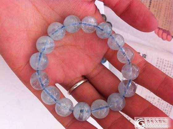 快下班拉~秀个今天戴的宝贝！_拉长石手链海蓝宝