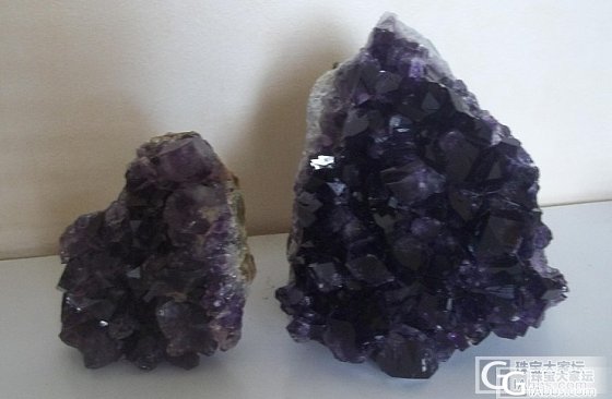 给大家看两块乌拉圭紫晶石块，相机不给力_水晶