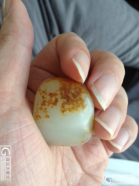 艳红皮白籽小玩料，前两年买的_和田玉