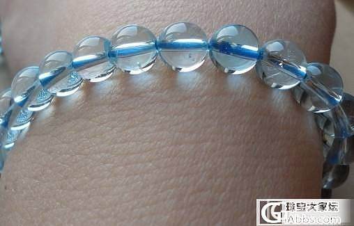 托帕石手链超美晶体海蓝色7MM_宝石