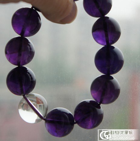 自己把16mm的紫水晶从新串了一下~_串珠紫水晶手链工艺