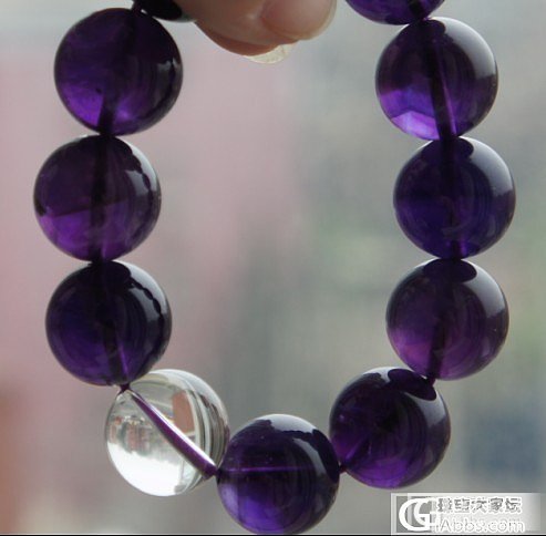 自己把16mm的紫水晶从新串了一下~_串珠紫水晶手链工艺