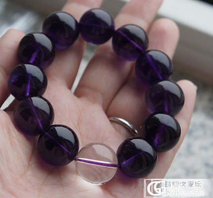自己把16mm的紫水晶从新串了一下~_串珠紫水晶手链工艺