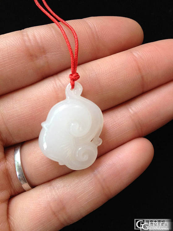 天然玉石 白玉 灵芝如意头小挂件 项坠 吊坠_玉石