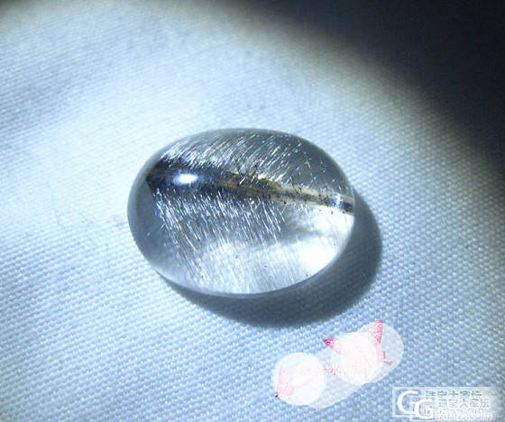 第一次，不知道发个什么，就发个三轮骨干紫发的戒面。白幽灵双面金字塔 蜻蜓银钛._宝石