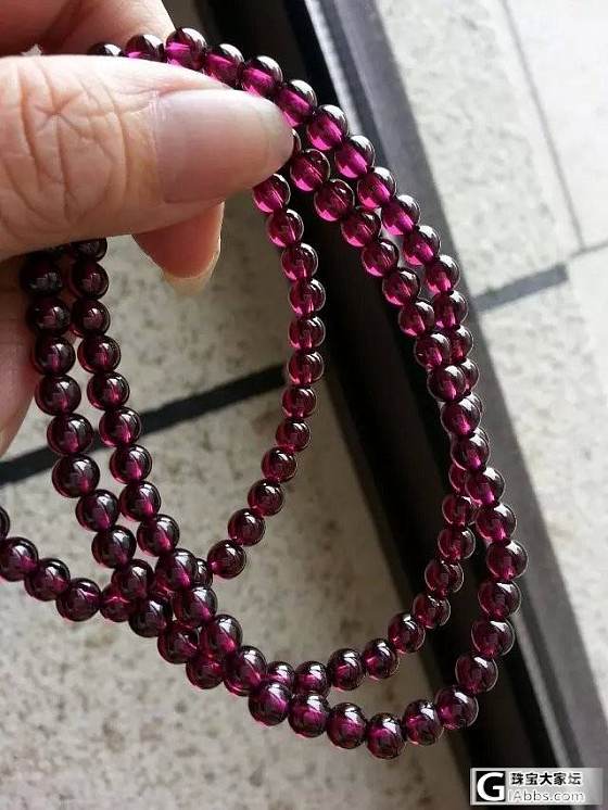 发串紫牙乌大家看看咋样 ？_珠串石榴石