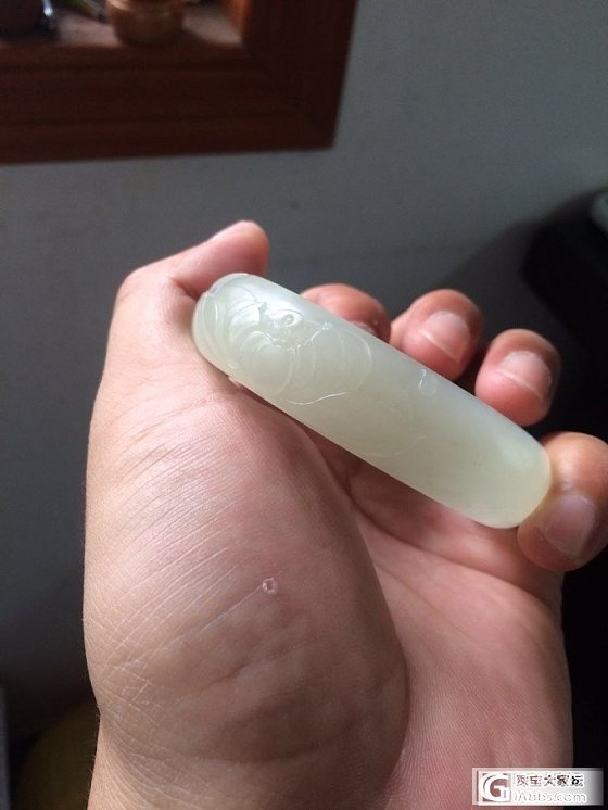 出青梅家58圈口荷花镯子（已出）_玉石