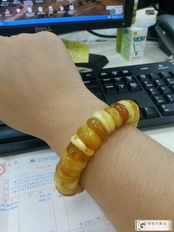车轮琥珀出掉了再上一串车轮蜜蜡几乎满蜜，纯手工，重器！_有机宝石