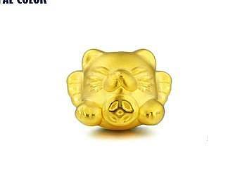 3D硬千足金 招财猫天使 转运珠 路路通_珠宝
