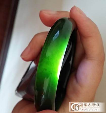 和田玉碧玉手镯 俄料 菠菜绿53 增加打灯照_玉石