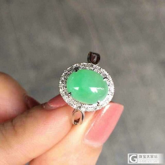 20*15*10的大紫蛋裸蛋+甜绿翡翠18K金钻戒指大刀到底_翡翠