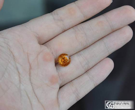 你绽放如向日葵~5.36ct真正完美圆形切割(德工)橙金黄色VS碧玺_宝石