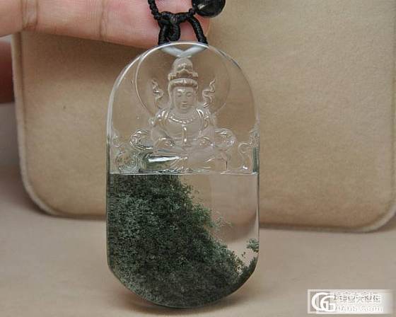 极品绿幽灵观音吊坠欣赏_宝石