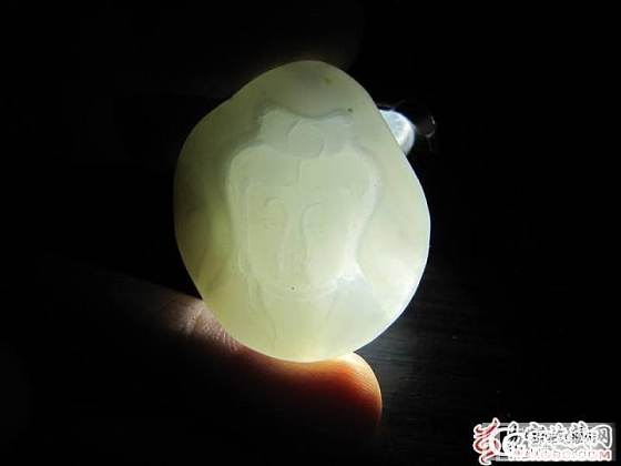 和田玉白玉籽料挂件观音_玉石