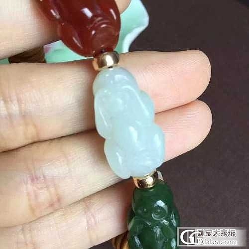 【问世珠宝文玩】白玉 碧玉 红玛瑙三不猴 橄榄核片手串_玉石